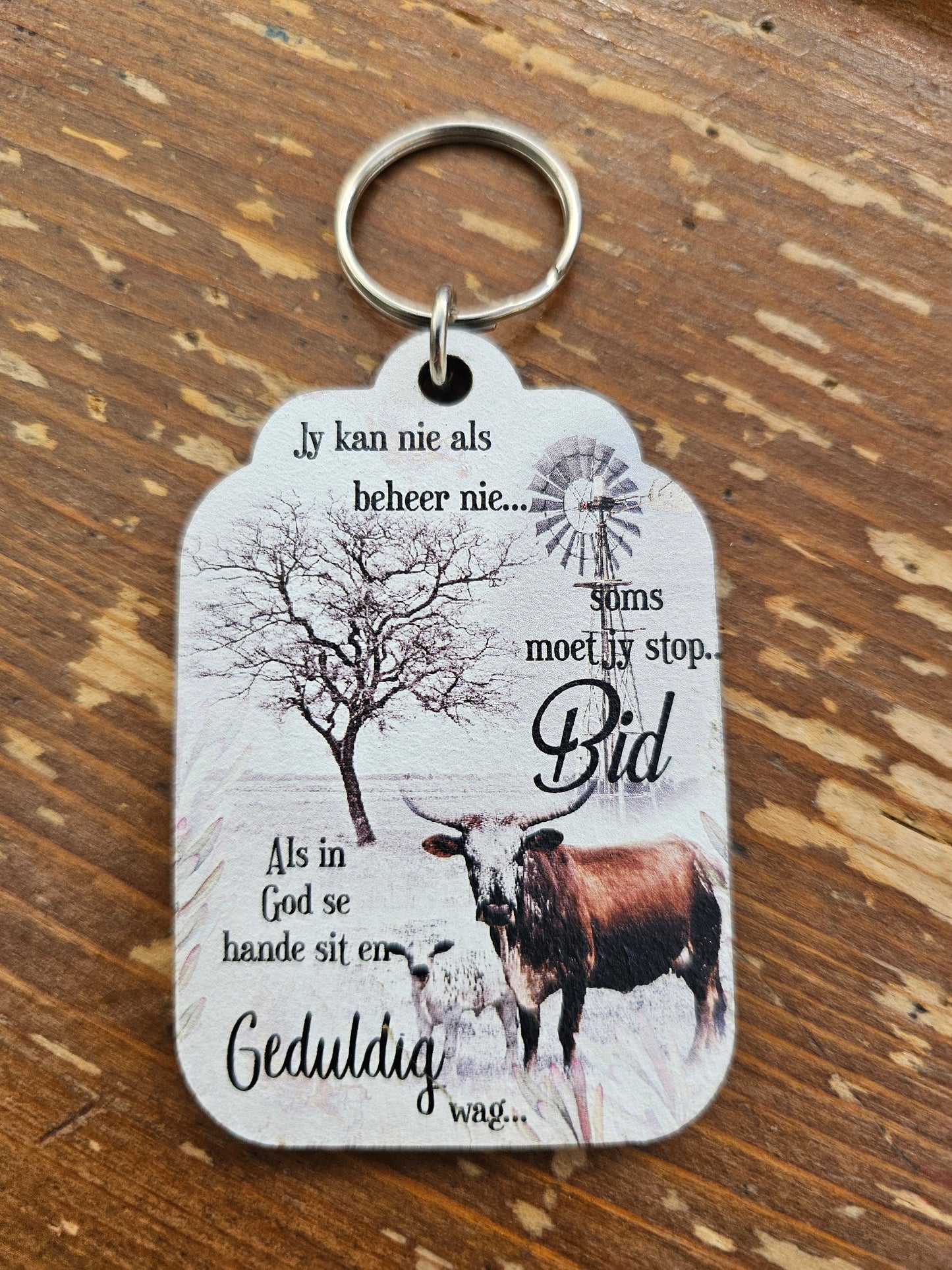 Bid geduldig keyring