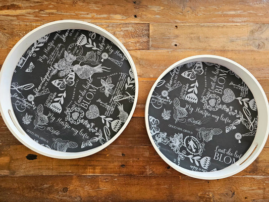 Wooden tray with Vinyl design