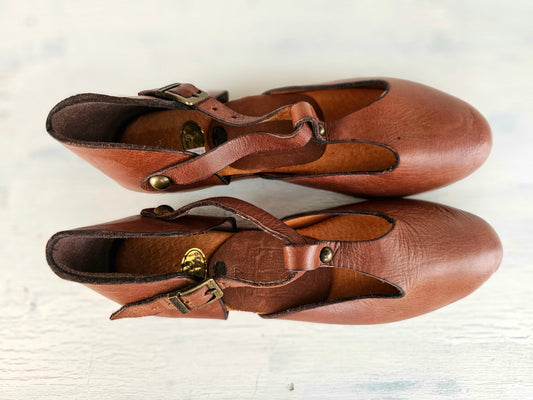 Mary Jane handmade leather - Brown