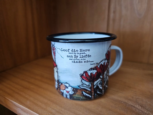 Blik bekers - Camping mugs, Loof die Here