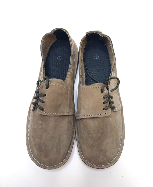 Low cut leather vellies - Olive side lace