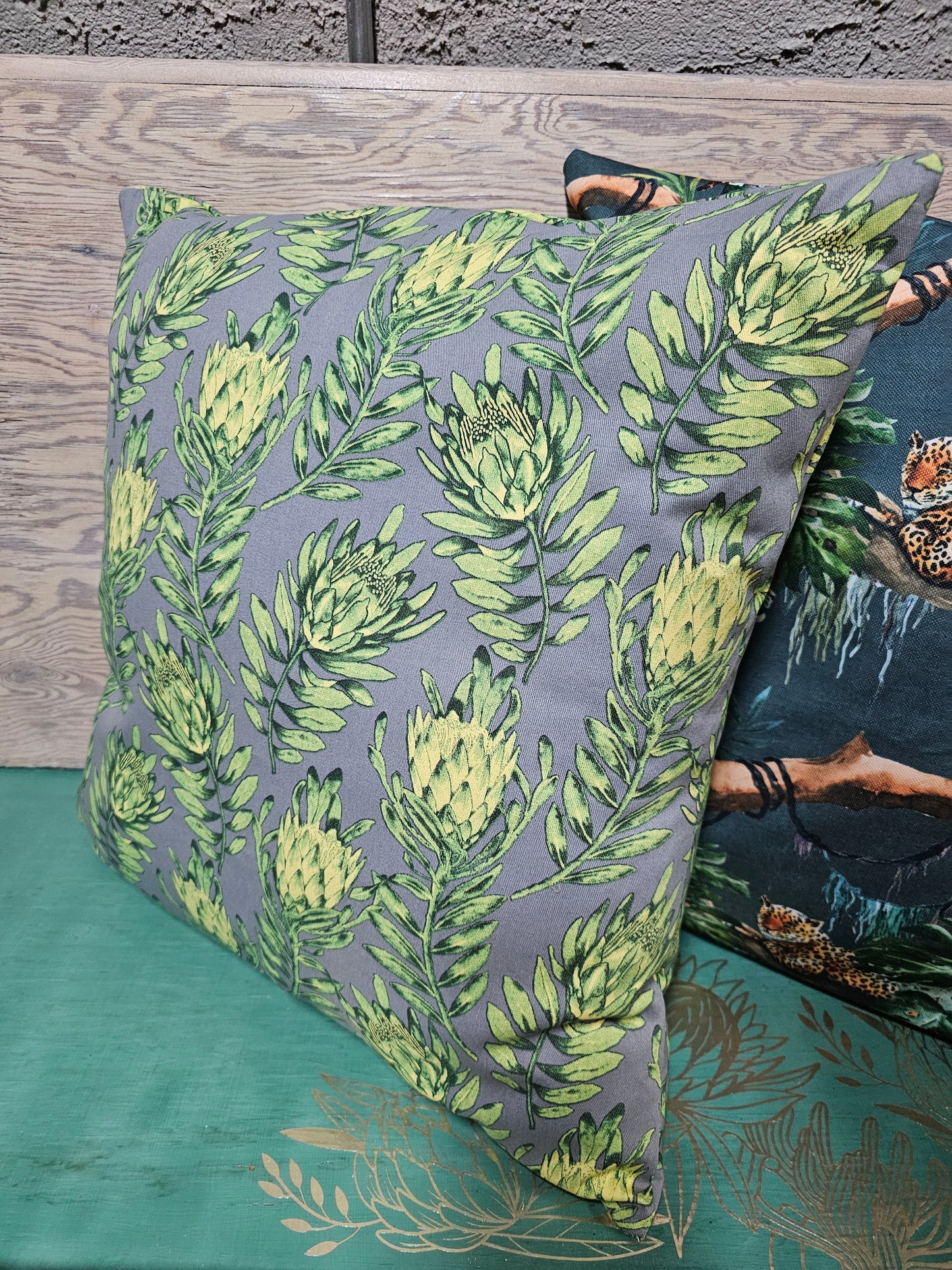 Yellow protea 20x20 cushion cover