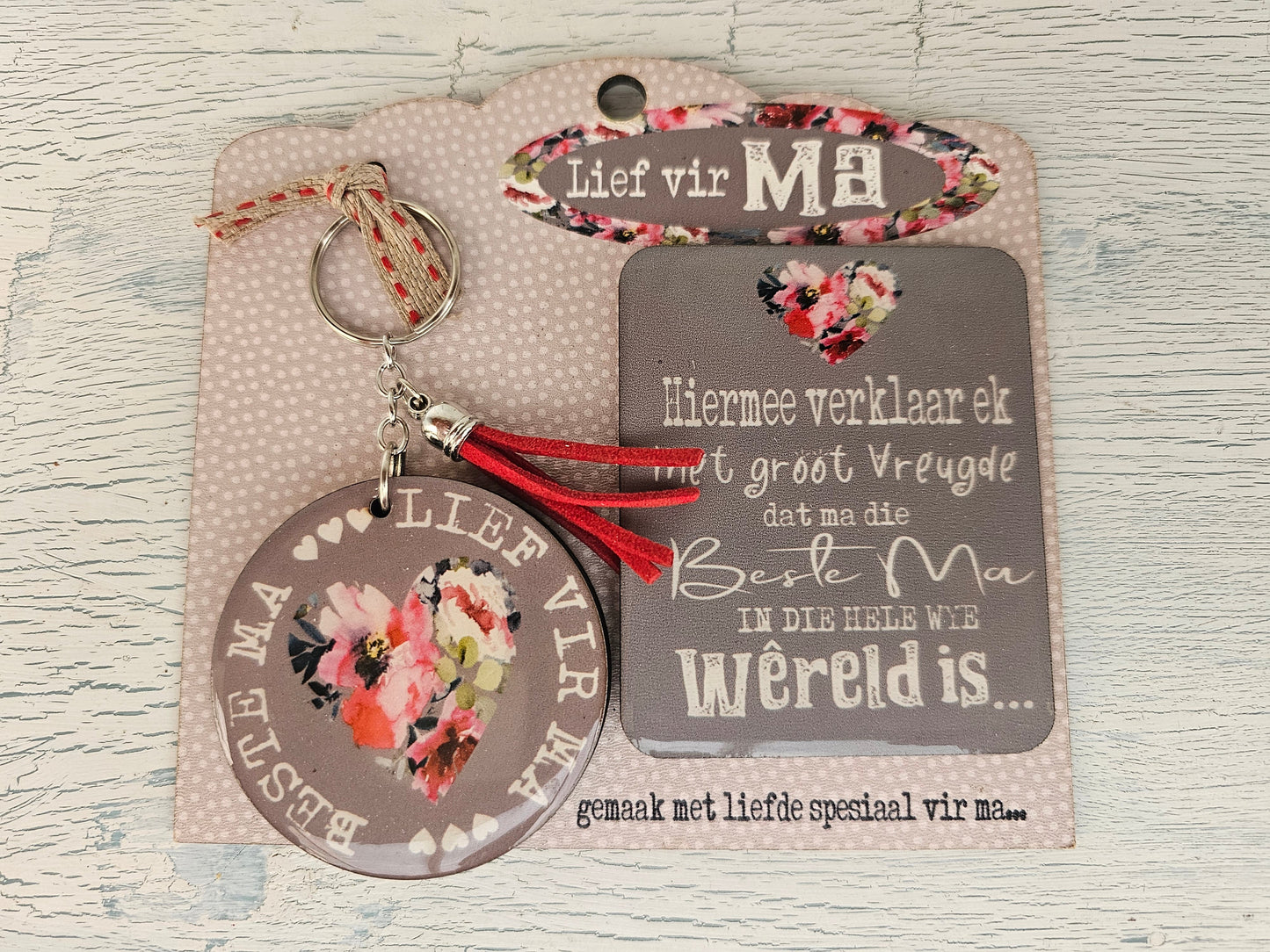 Magnet keyring combo grys