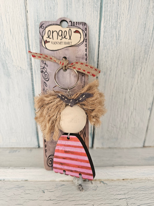 Angel keyring pink