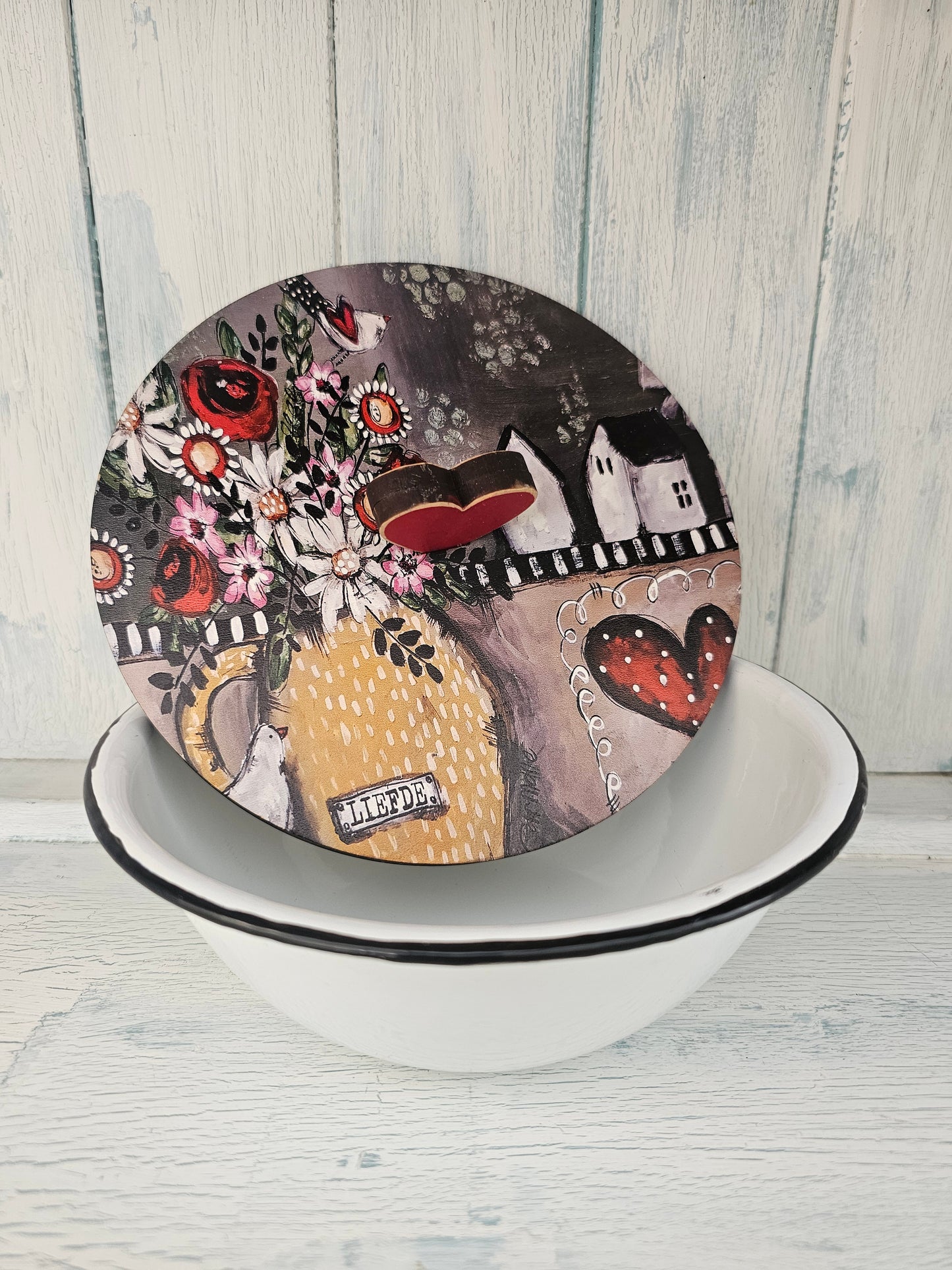 enamel bowl geel pot