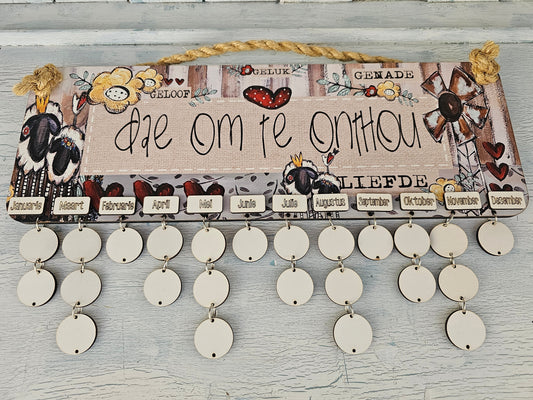 Birthday calander skapie