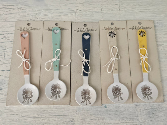 Enamel sugar spoon - Protea (multiple colors)