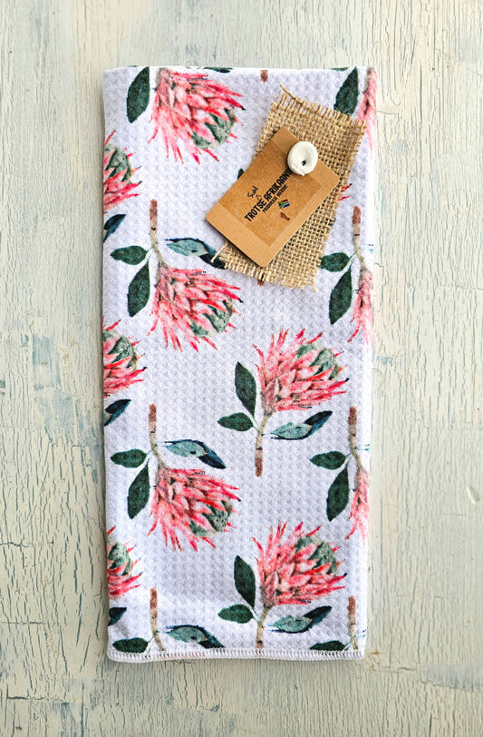 Tea towel - Pink Proteas