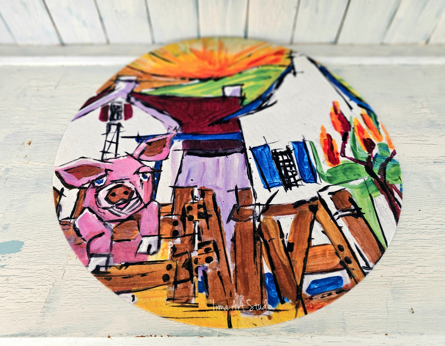 Round placemat - Kaapse plaashuis 40cm