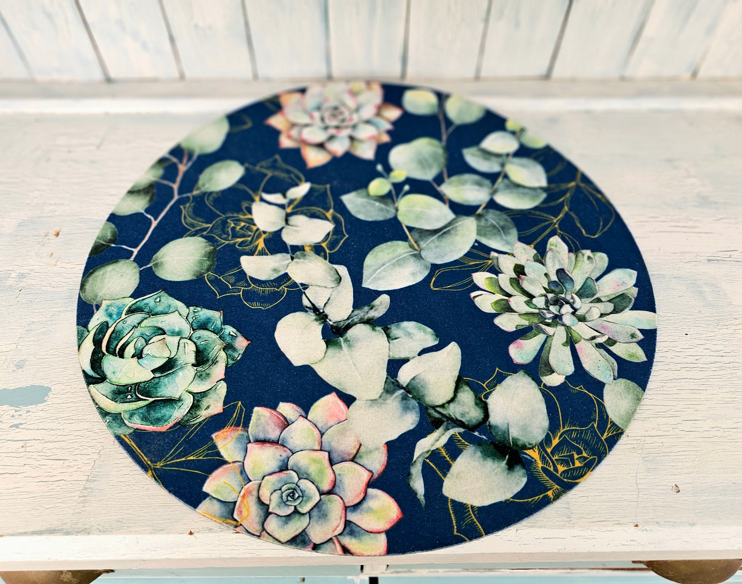 Round placemat - Succulents 40cm