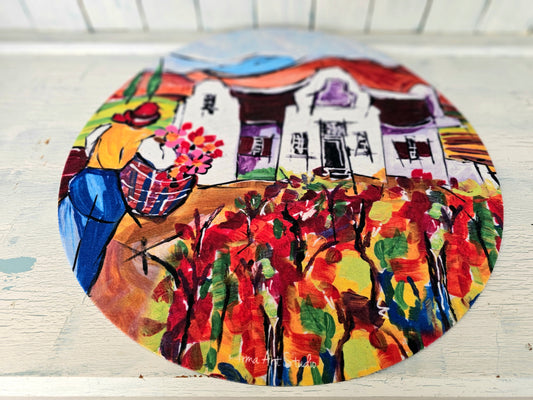 Round placemat - Kaapse blomplaas 40cm