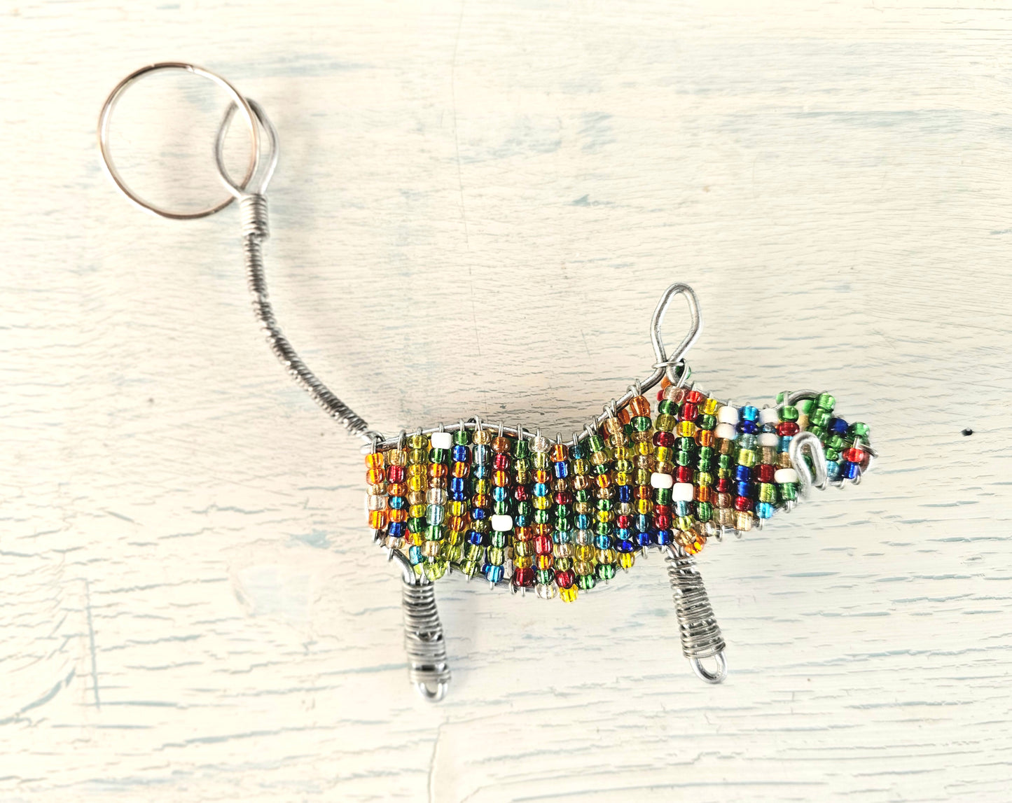 Beaded vlakvark keyring