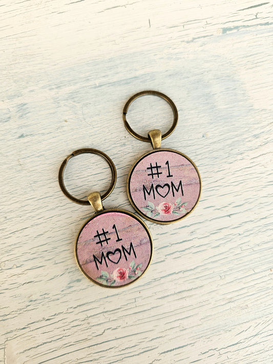 #1 Mom keyring