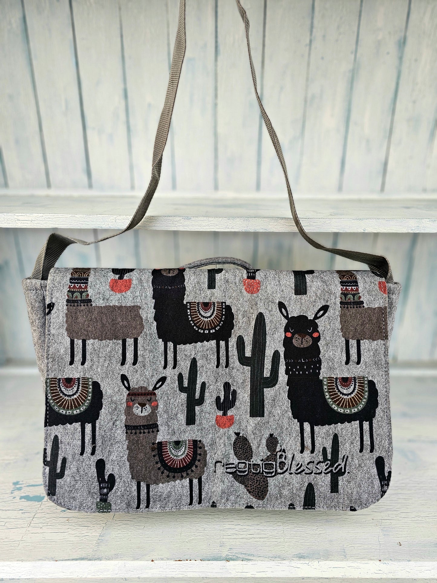 Recycled Felt laptop bag Llama Drama
