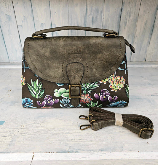 Olive Handbag - Succulents