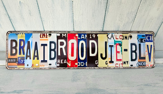Braaibroodjie wooden number plate