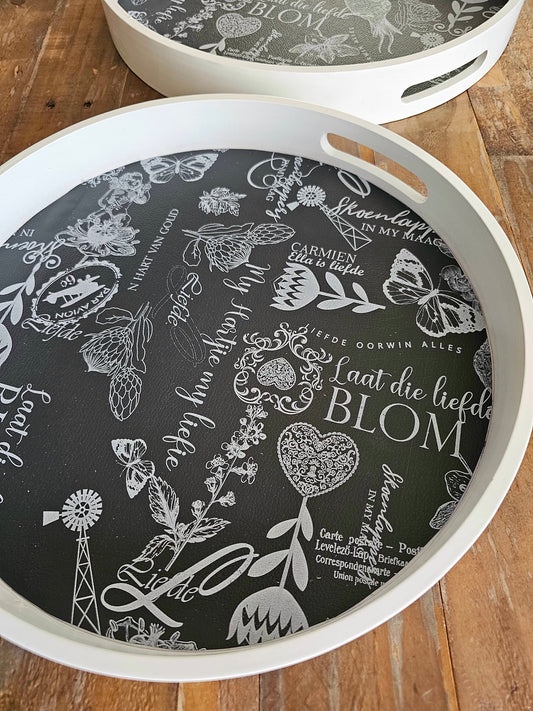 Wooden tray with Vinyl design