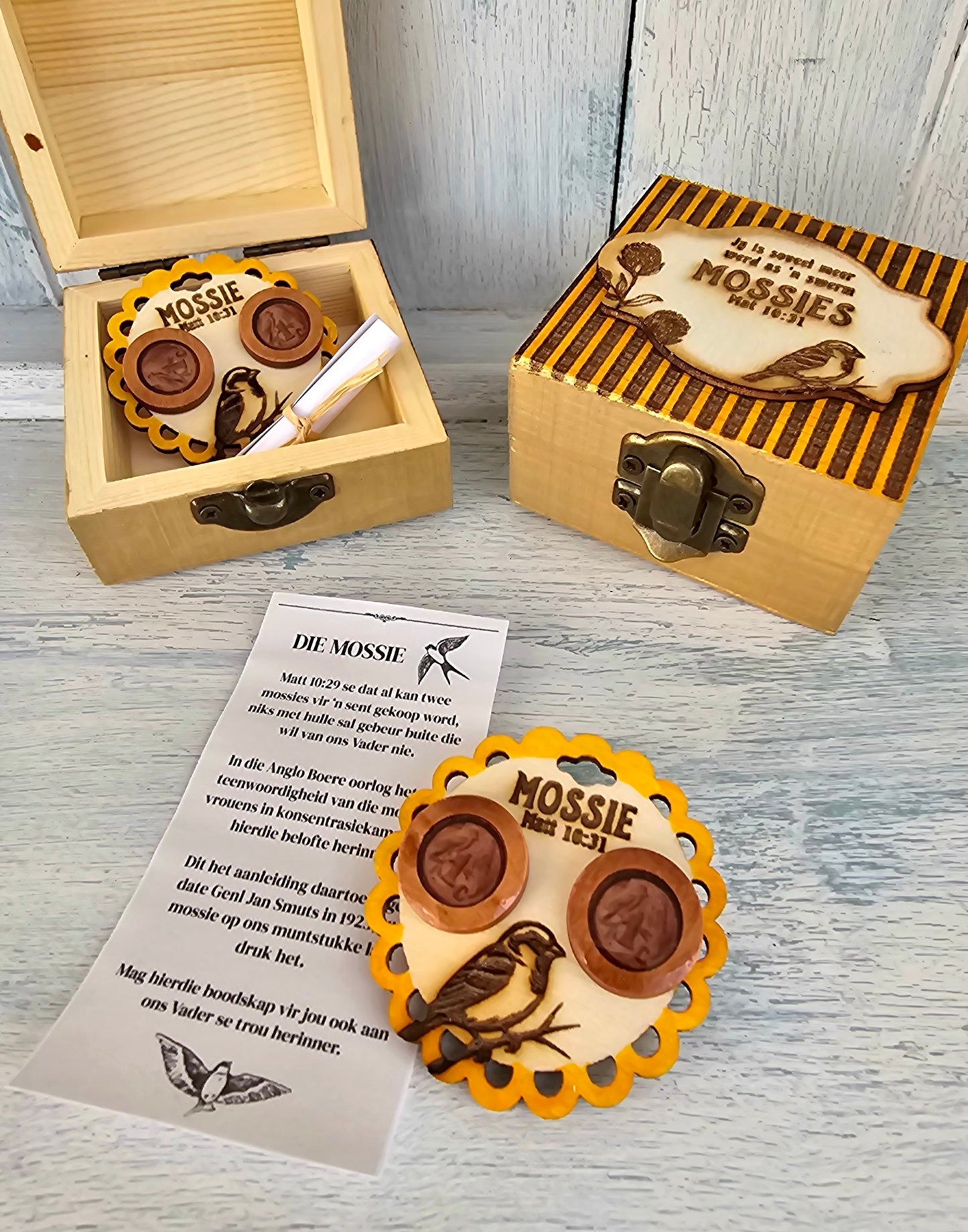 Mossie oorbel houer stel