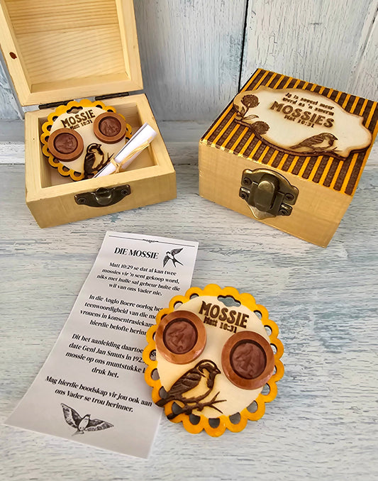 Mossie oorbel houer stel