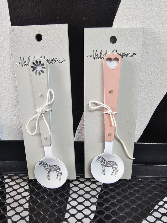 Enamel sugar spoon - Zebra