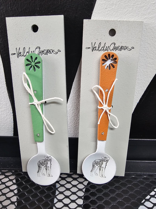 Enamel sugar spoon - wild dog