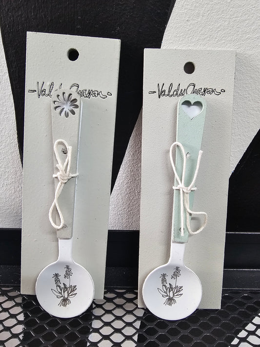 Enamel sugar spoon - fynbos