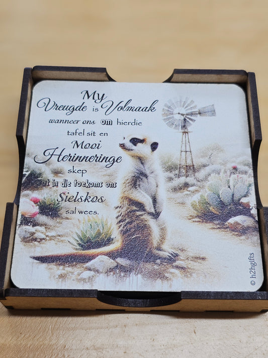 Coasters set of 4 - Meerkat
