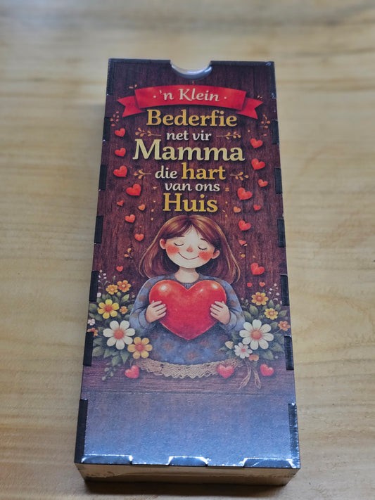 Chocolate/trinket gift box - Mamma is die hart vd huis