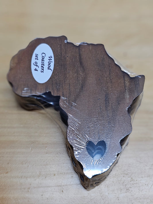 Coasters set of 4 - Africa shape