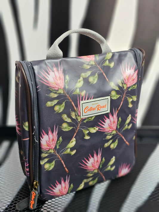 Hanging Bathroom vanity bag - Grey Proteas