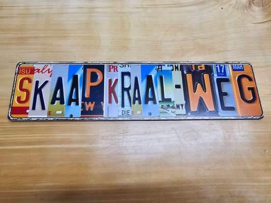 Skaapkraal wooden number plate