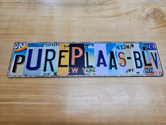 PurePlaas wooden number plate