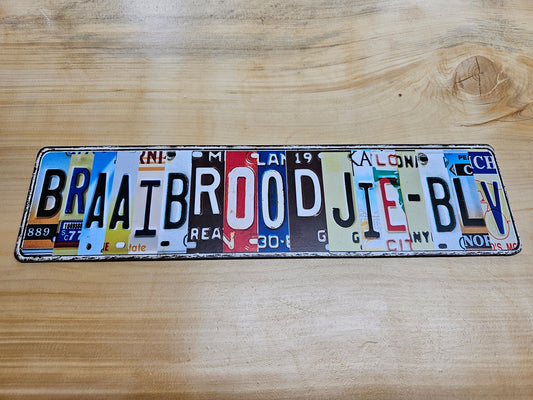 Braaibroodjie wooden number plate