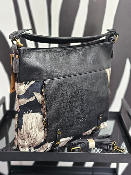 Large Handbag - Protea Black