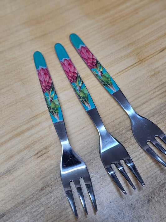 Cake fork - protea