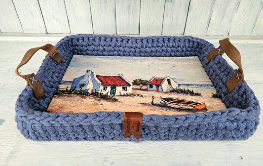 Braided hand crafted tray