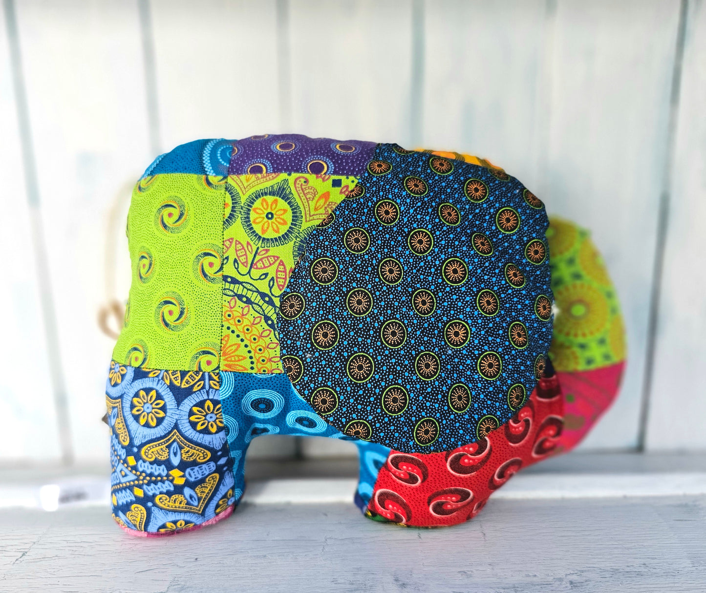 shweshwe Elephant Soft toy - Patchy