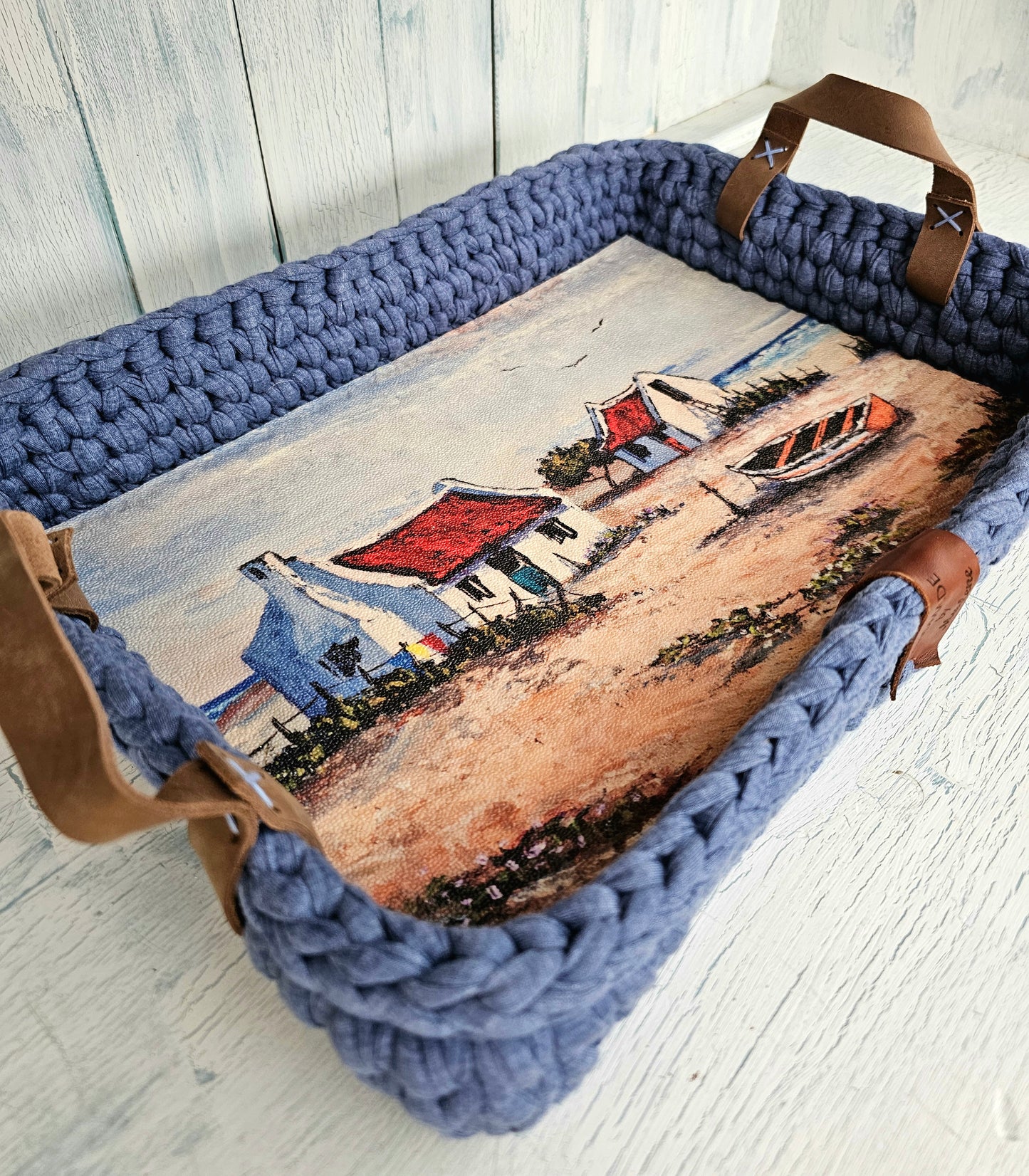 Braided hand crafted tray