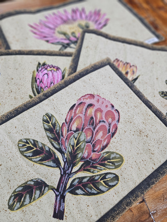 Handmade placemats set of 4 Proteas