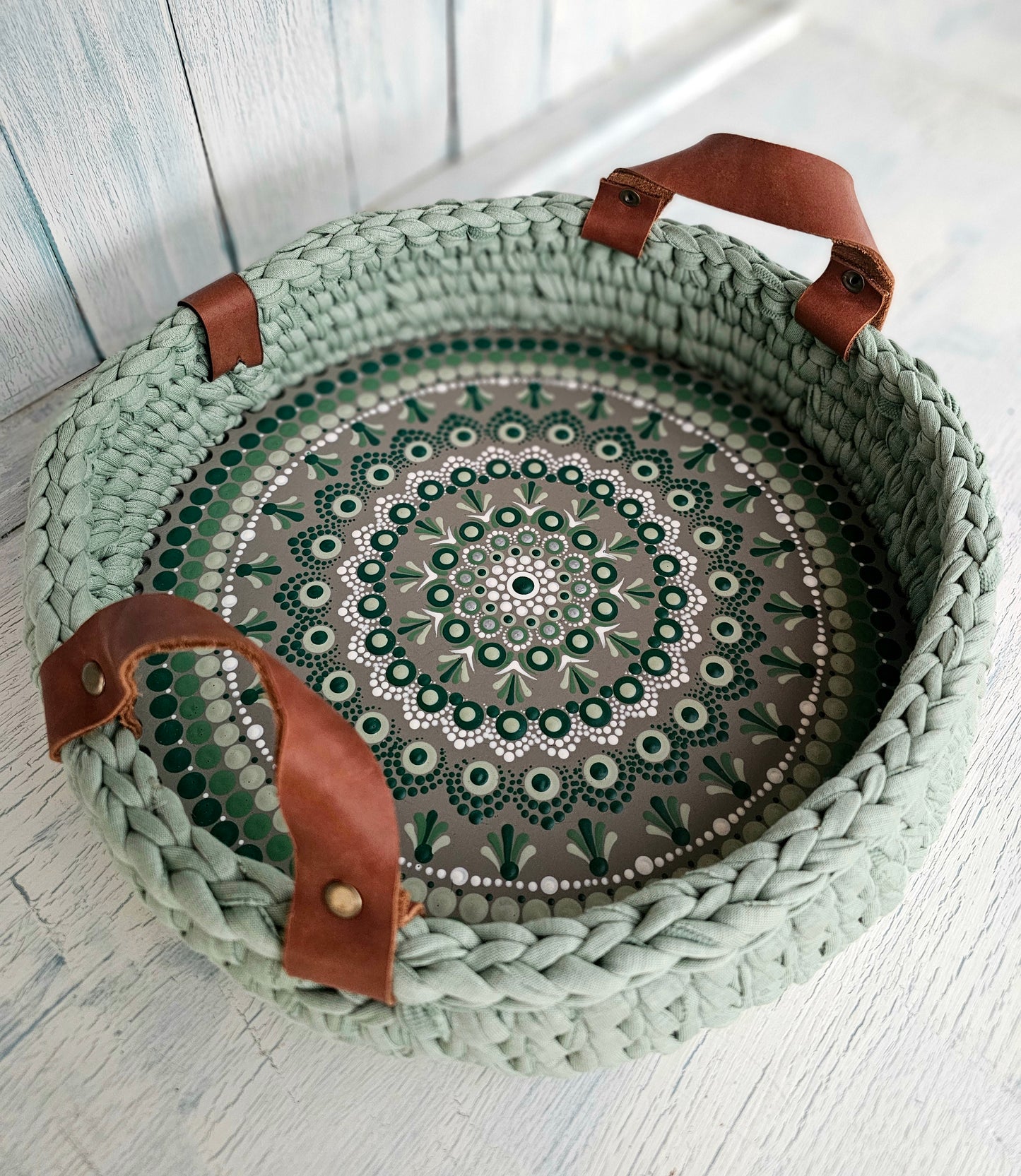 Braided hand crafted tray 35cm