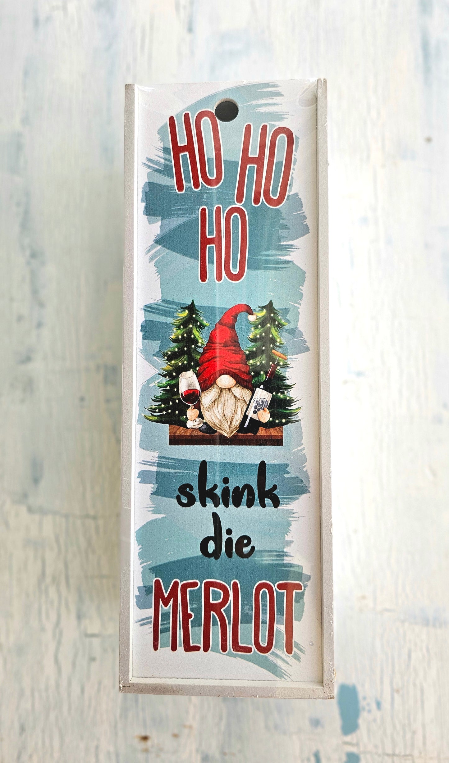 Wooden Winebox - Ho Ho Ho - skink die Merlot