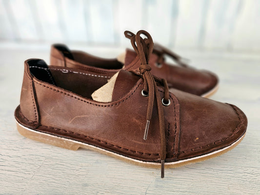Leather Low cut vellies - dark brown