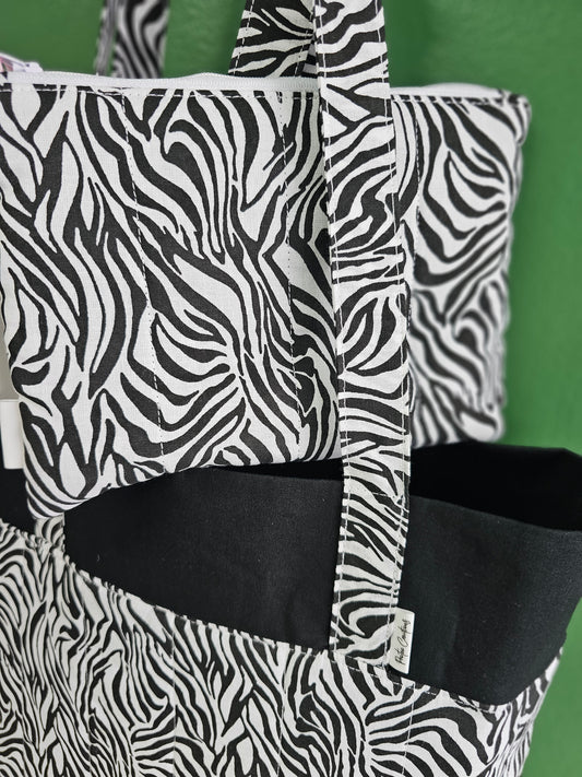 Handmade Tote & coin purse set Zebra