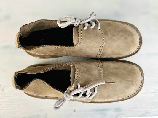 Low cut leather vellies - Olive side lace