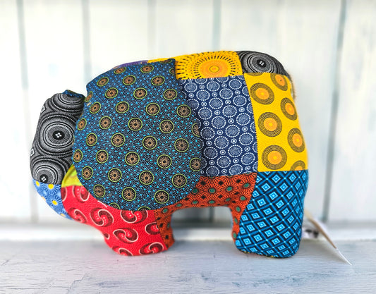 shweshwe Elephant Soft toy - Patchy