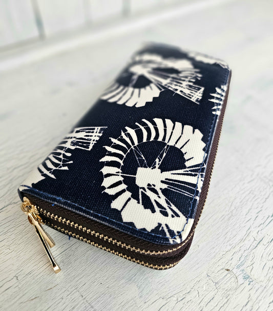 Wallet - navy windmill