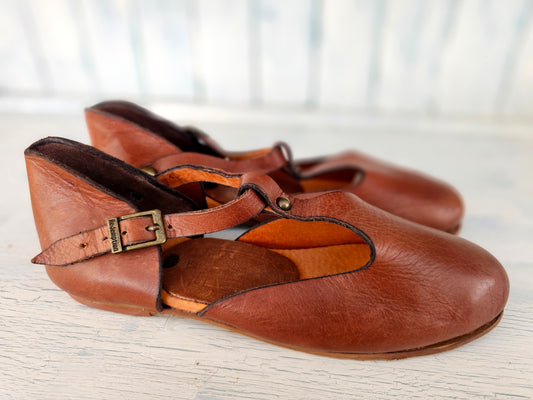 Mary Jane handmade leather - Brown