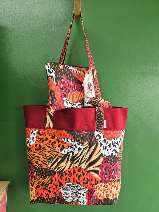 Handmade Tote & coin purse set Animal Print