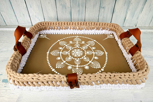 Braided hand crafted tray 40x30cm