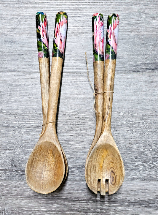 Salad servers Protea set